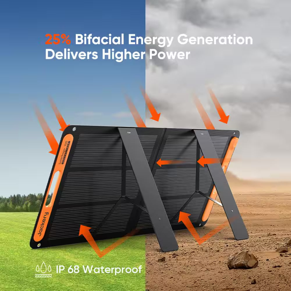 2000W Solar Generator 1000+ with Expandable LiFePO4 Battery, Push-Button Start & Dual 100W Solar Panels
