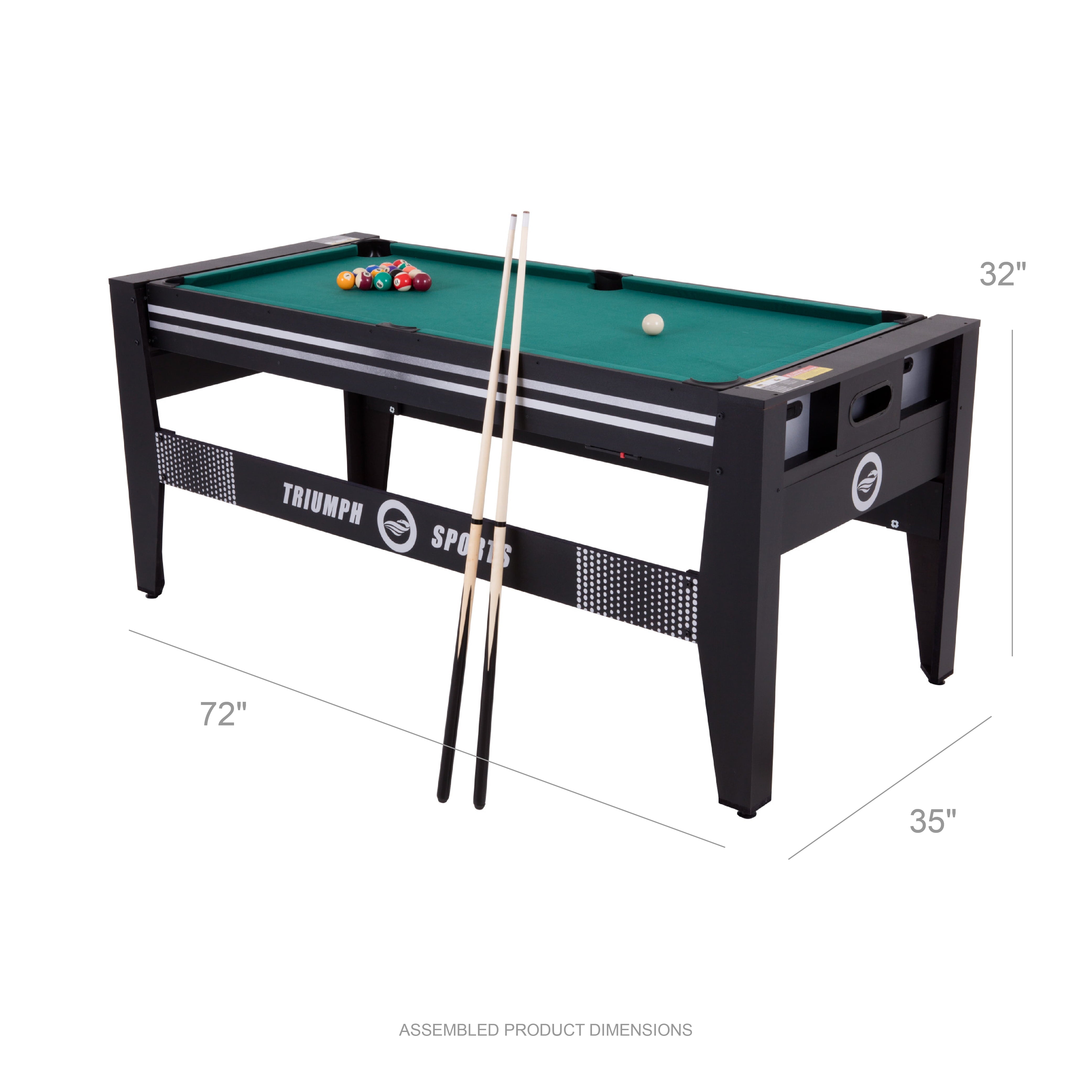 72" 4-in-1 Swivel Game Table with Air Hockey, Table Tennis, Pool, and Launch Football