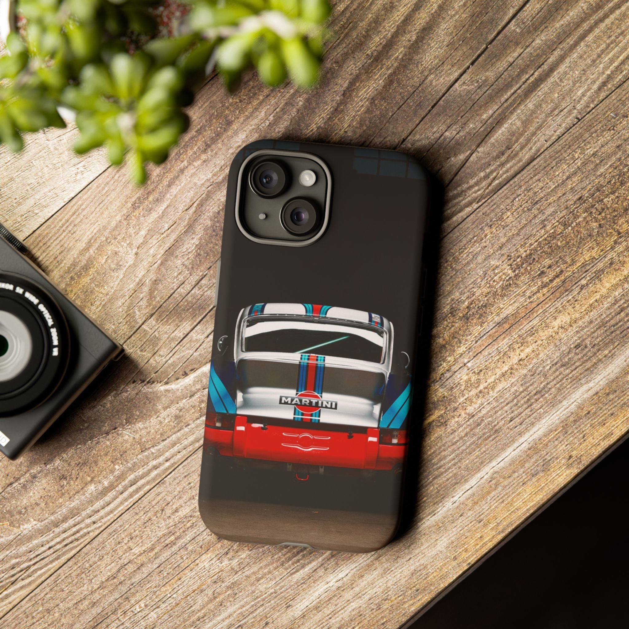 Classic Racecar Tough Phone Case — Retro Striped Vintage Sports Car Design