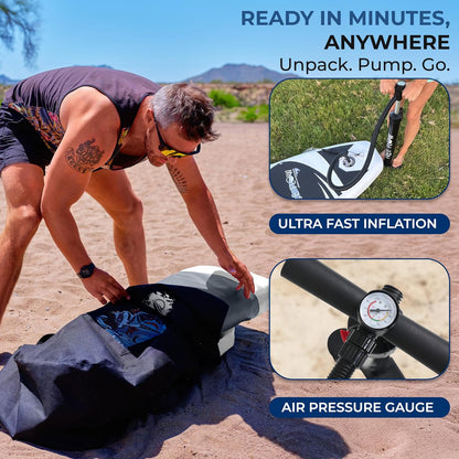 Inflatable Stand-Up Paddle Board - Wide, Stable Design with Non-Slip EVA Deck Pad & Premium Accessories for All Skill Levels