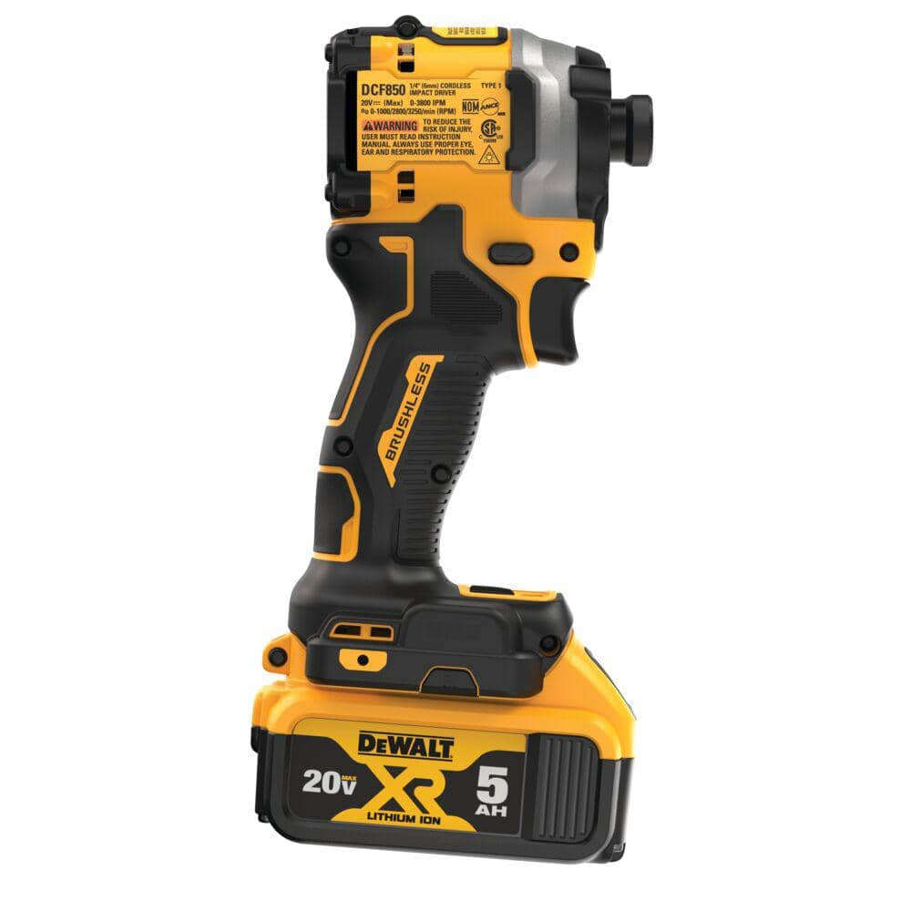 ATOMIC 20V MAX Brushless Impact Driver Kit with 5Ah Battery, Charger & Bag