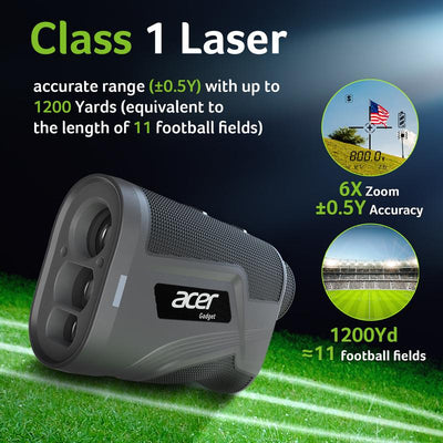 Acer Laser Golf Rangefinder with Slope – 800/1200 Yards, Magnetic & Rechargeable, 6X Magnification – Perfect for Golf, Hunting, Scouting, and Outdoor Adventures – Ideal Gift for Men