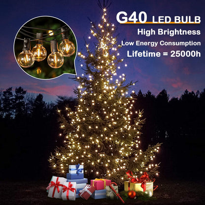 50FT Shatterproof LED Globe String Lights - Dimmable, Waterproof Edison Bulbs for Outdoor Patio, Party, and Wedding Decor