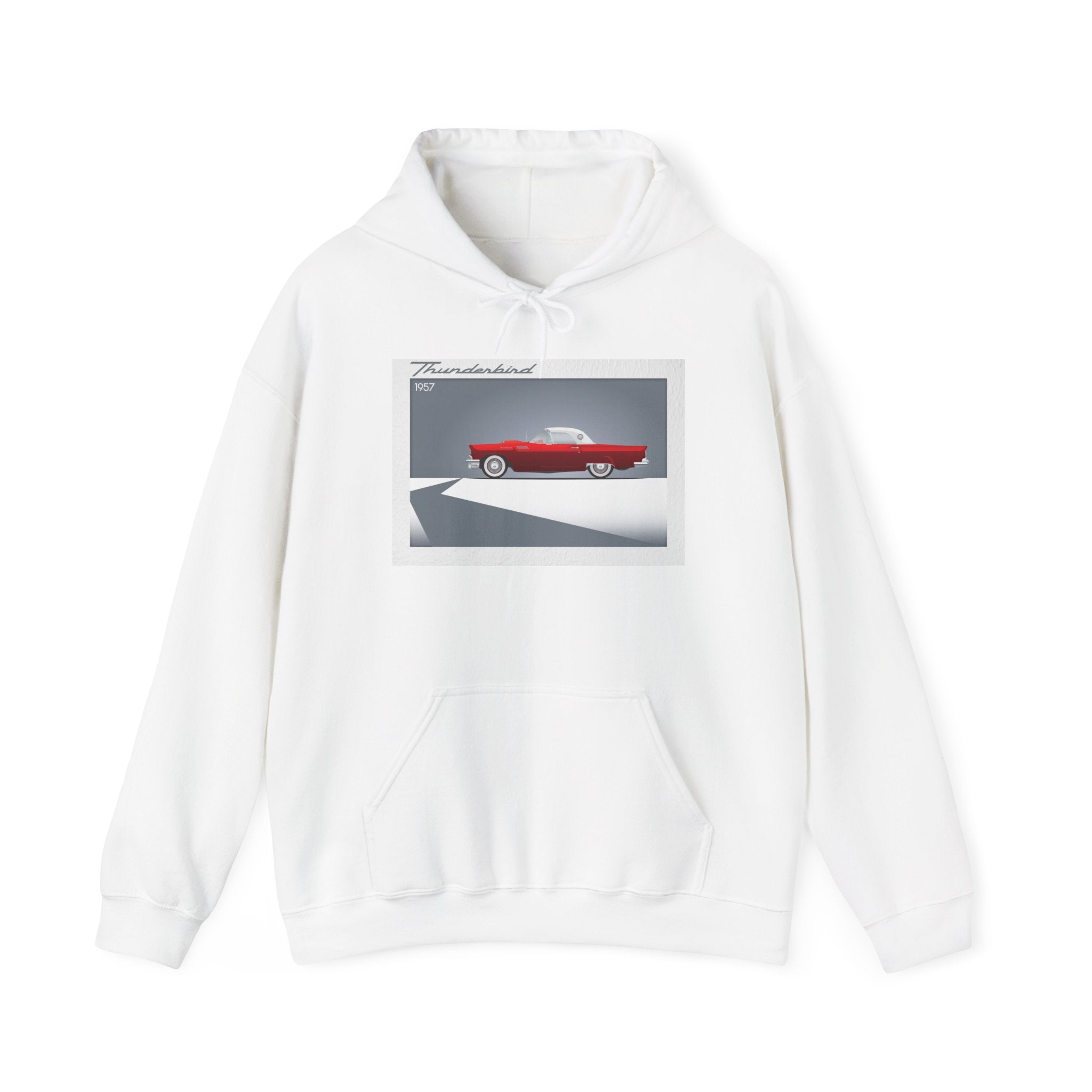 Classic Red Convertible Hoodie — Retro Car Graphic Pullover