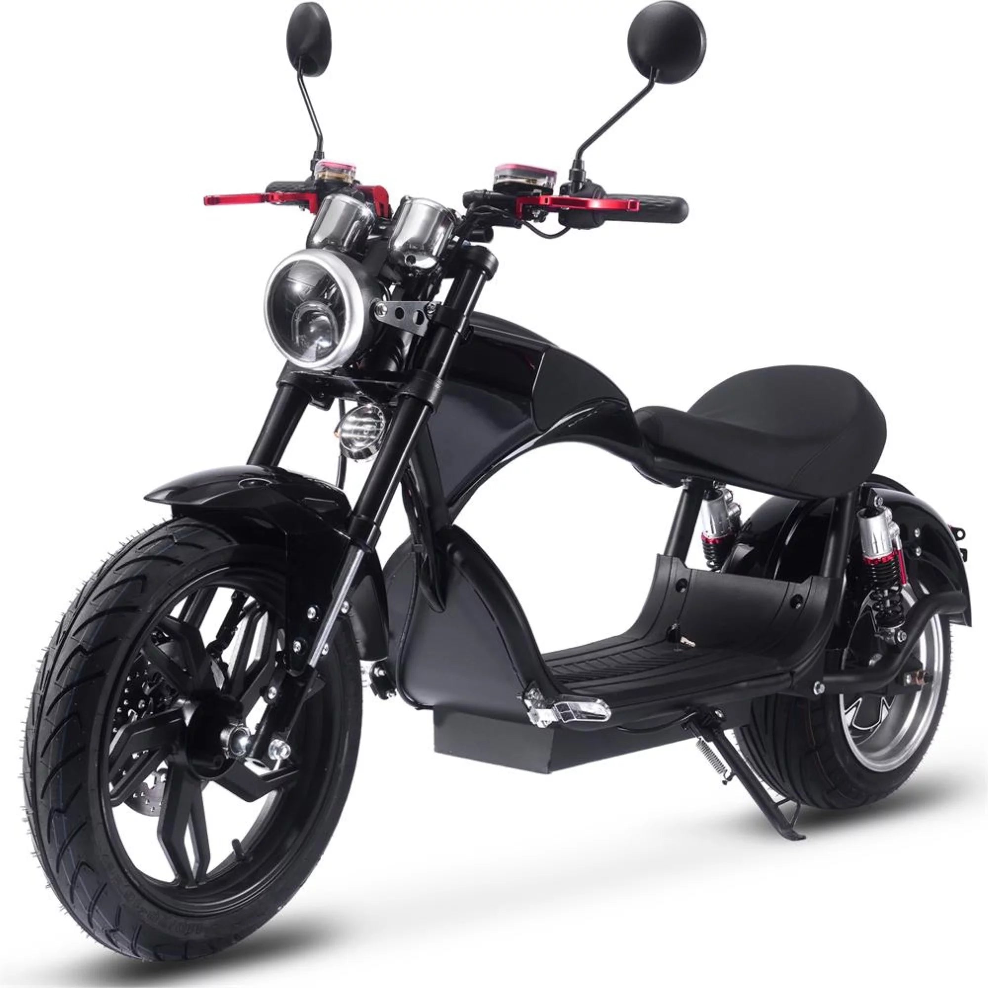 Raven 60V 2500W Electric Cafe Motorcycle - 30Ah Lithium Battery, Black