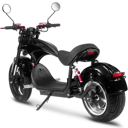 Raven 60V 2500W Electric Cafe Motorcycle - 30Ah Lithium Battery, Black