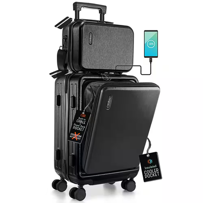 Black Carry-On Set with USB Port