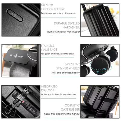 Black Carry-On Set with USB Port