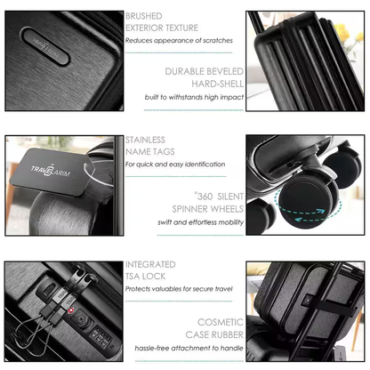 Black Carry-On Set with USB Port