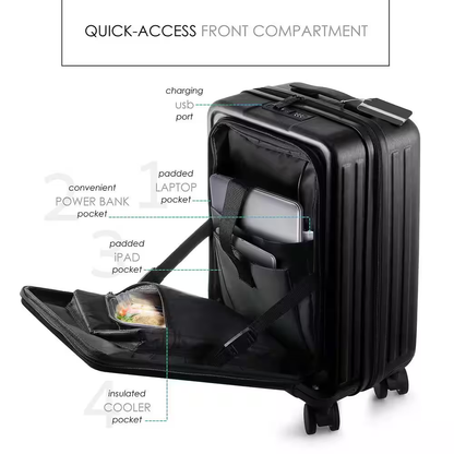 Black Carry-On Set with USB Port