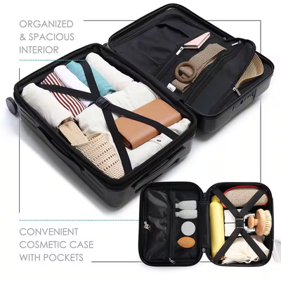 Black Carry-On Set with USB Port
