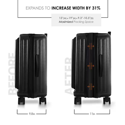 Black Carry-On Set with USB Port