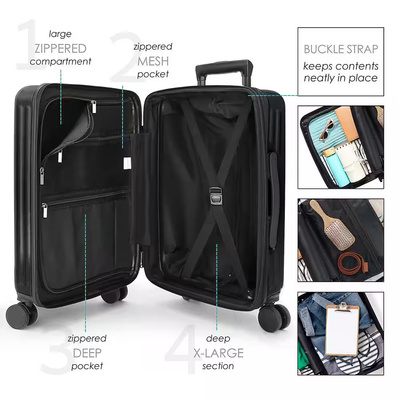 Black Carry-On Set with USB Port