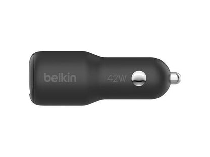 Belkin BoostCharge Dual Car Charger 42W with USB-C Cable - Black