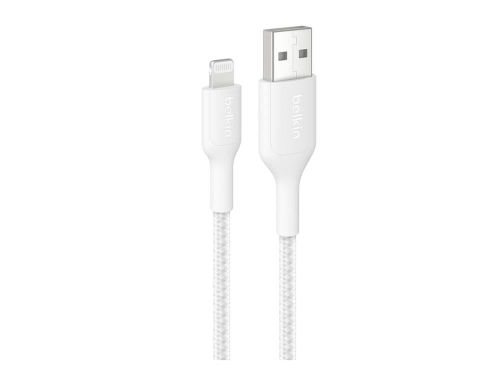 Belkin BoostCharge Braided USB-A to Lightning Cable 2m (6.6 ft) - White