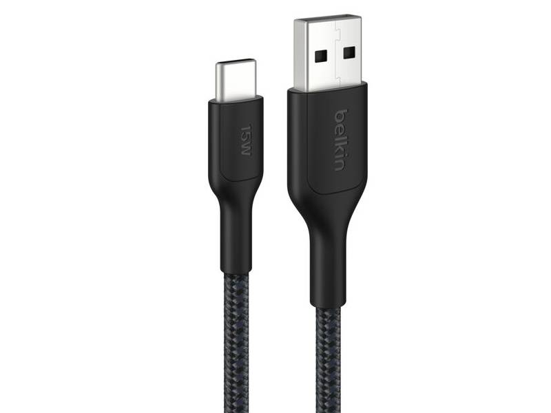 Belkin BoostCharge Pro Braided USB-A to USB-C Cable 3 m (9.8 ft) 15W - Black