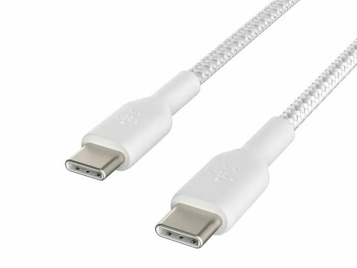 Belkin BoostCharge Pro Braided USB-C to USB-C Cable 2 m (6.6 ft) 60W - White, 2-Pack