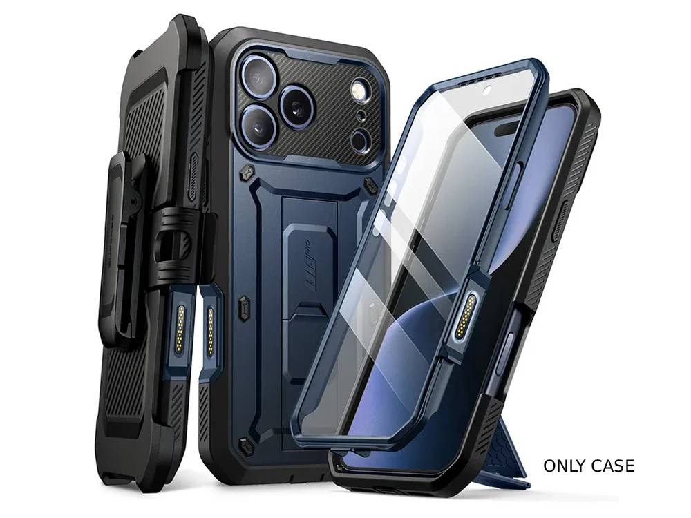 i-Blason Unicorn Beetle PRO Rugged Case with Built-in Screen Protector for iPhone 17 Pro - Blue