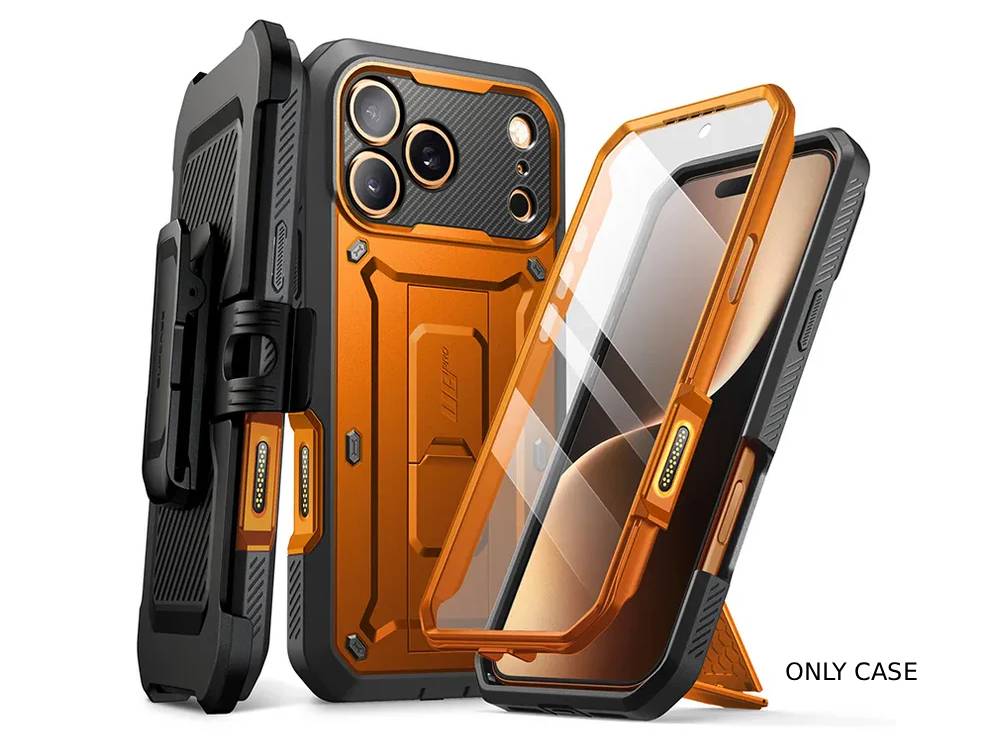 i-Blason Unicorn Beetle PRO Rugged Case with Built-in Screen Protector for iPhone 17 Pro - Orange