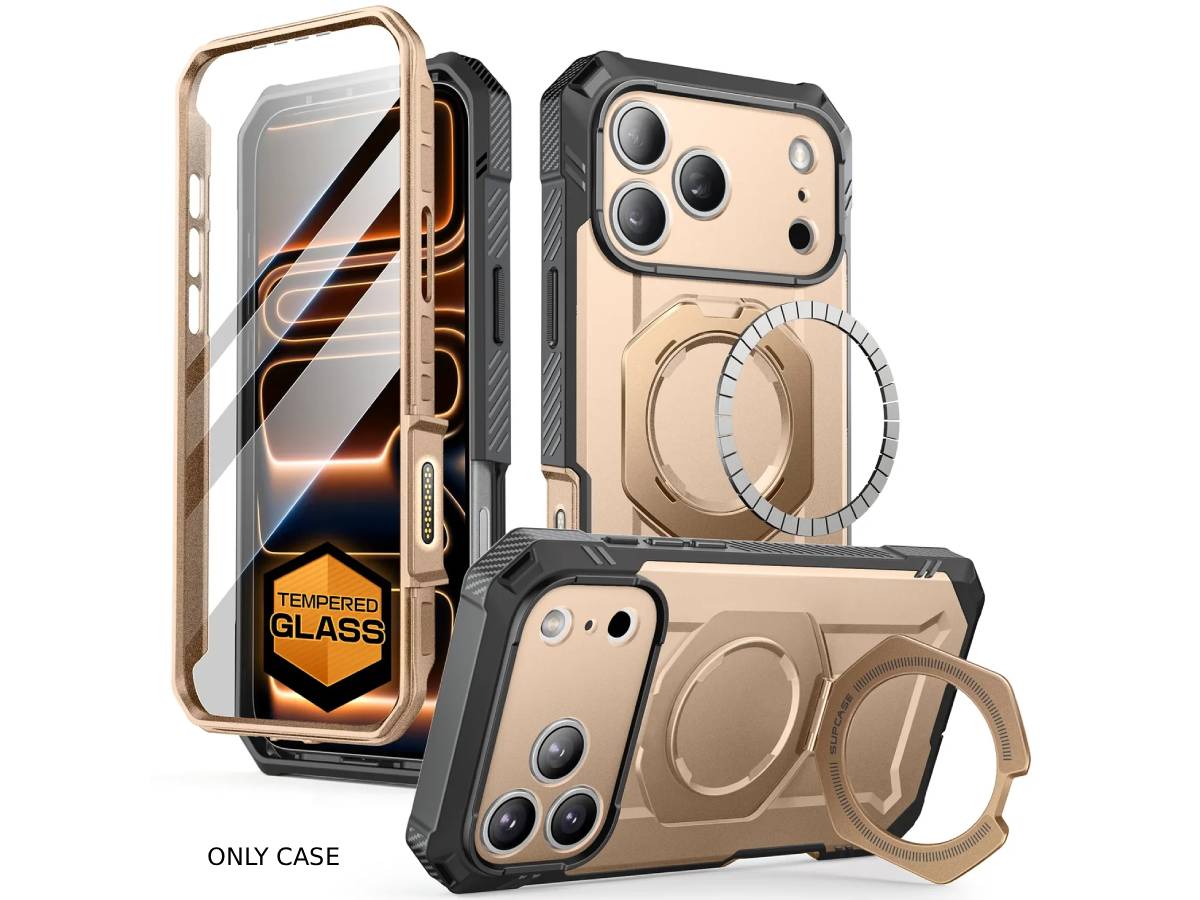 i-Blason Unicorn Beetle GRIP PRO MagSafe Case with HD Tempered Glass for iPhone 17 Pro Max - Gold
