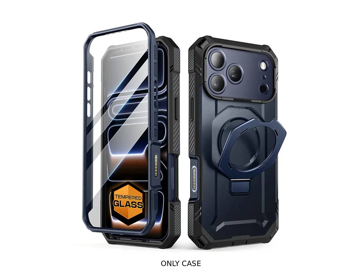 i-Blason Unicorn Beetle GRIP PRO MagSafe Case with HD Tempered Glass for iPhone 17 Pro - Blue