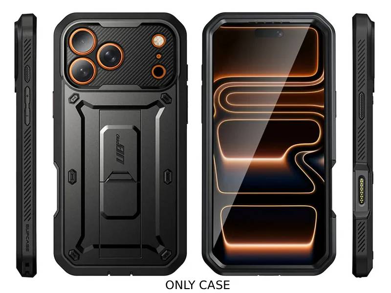 i-Blason Unicorn Beetle PRO Rugged Case with Built-in Screen Protector for iPhone 17 Pro Max - Black