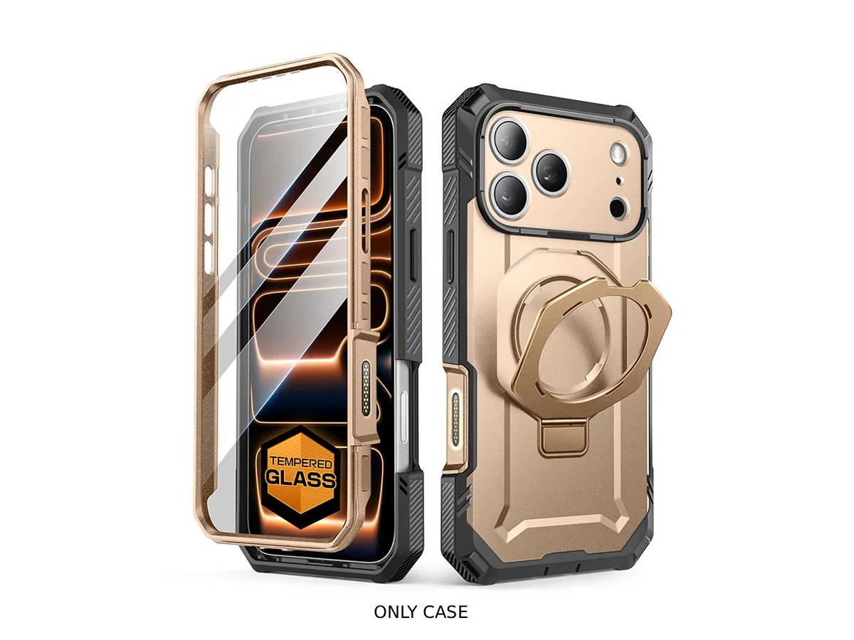 i-Blason Unicorn Beetle GRIP PRO MagSafe Case with HD Tempered Glass for iPhone 17 Pro - Gold