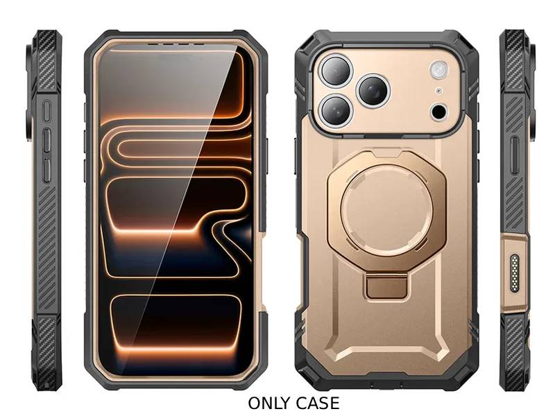 i-Blason Unicorn Beetle GRIP PRO MagSafe Case with HD Tempered Glass for iPhone 17 Pro - Gold
