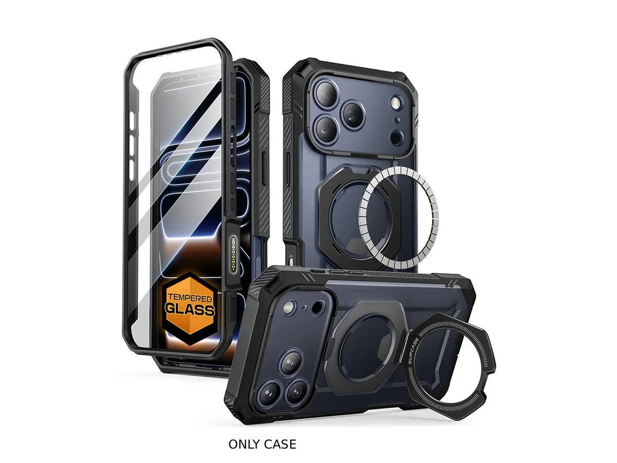i-Blason Unicorn Beetle GRIP PRO MagSafe Case with HD Tempered Glass for iPhone 17 Pro - Black