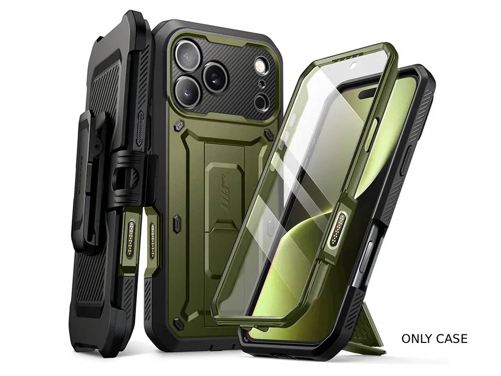 i-Blason Unicorn Beetle PRO Rugged Case with Built-in Screen Protector for iPhone 17 Pro - Dark Green