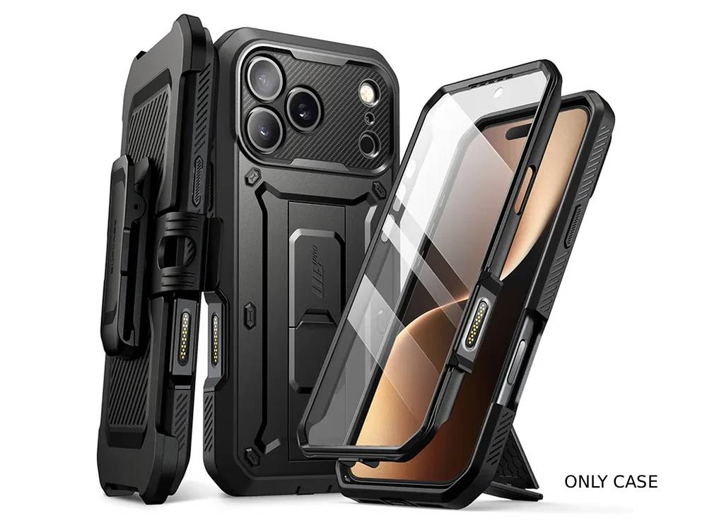 i-Blason Unicorn Beetle PRO Rugged Case with Built-in Screen Protector for iPhone 17 Pro - Black