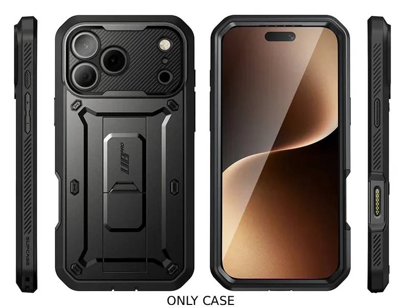 i-Blason Unicorn Beetle PRO Rugged Case with Built-in Screen Protector for iPhone 17 Pro - Black