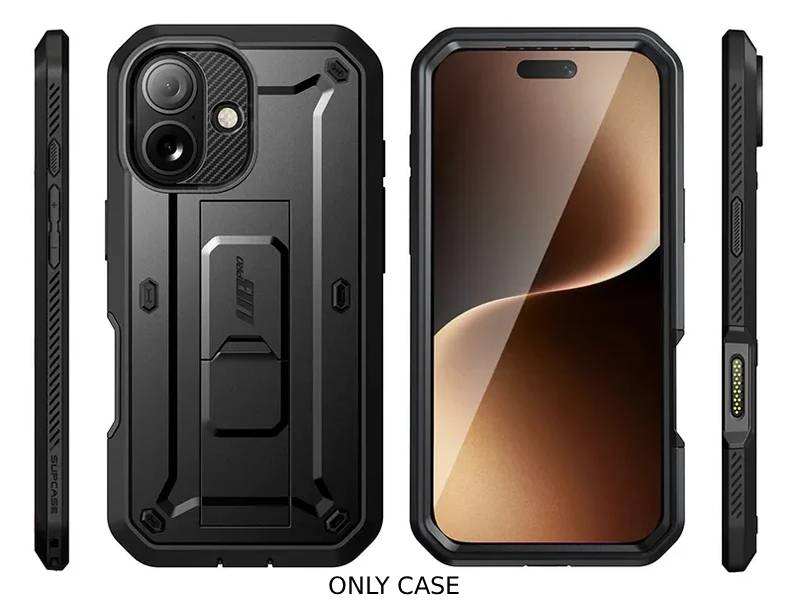 i-Blason Unicorn Beetle PRO Rugged Case with Built-in Screen Protector for iPhone 17 - Black