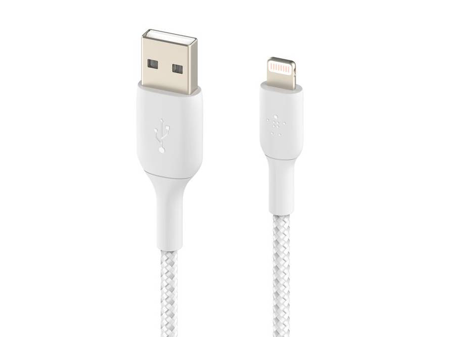 Belkin BoostCharge Braided Lightning to USB-A Cable 1m (3.3 ft) - White
