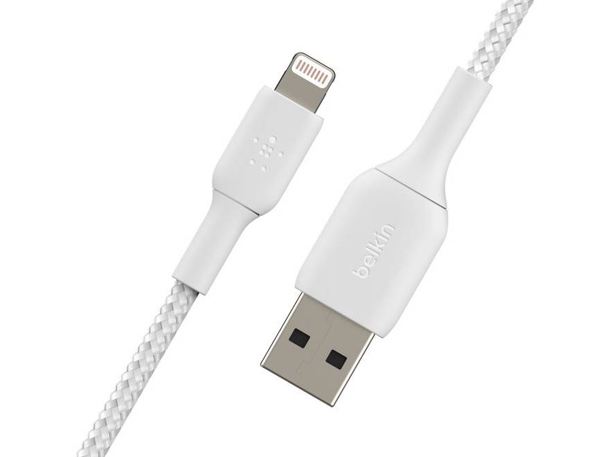 Belkin BoostCharge Braided Lightning to USB-A Cable 1m (3.3 ft) - White