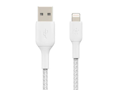 Belkin BoostCharge Braided Lightning to USB-A Cable 1m (3.3 ft) - White