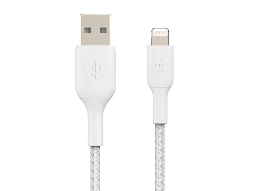 Belkin BoostCharge Braided Lightning to USB-A Cable 1m (3.3 ft) - White