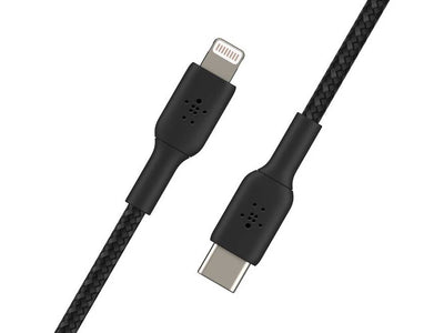 Belkin BoostCharge Braided USB-C to Lightning Cable (1m / 3.3ft, Black)
