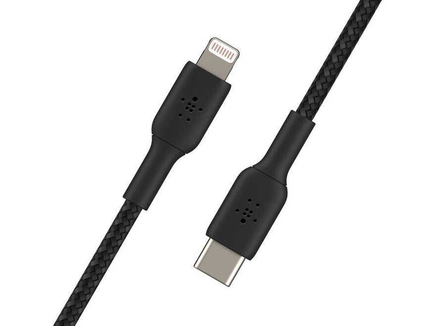Belkin BoostCharge Braided USB-C to Lightning Cable (1m / 3.3ft, Black)