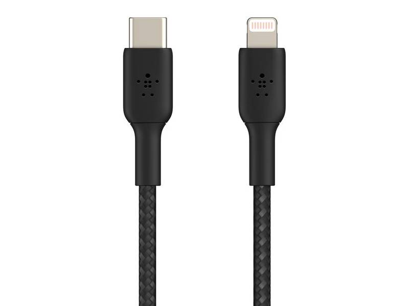 Belkin BoostCharge Braided USB-C to Lightning Cable (1m / 3.3ft, Black)
