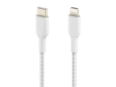 Belkin BoostCharge Braided USB-C to Lightning Cable 1m (3.3 ft) - White