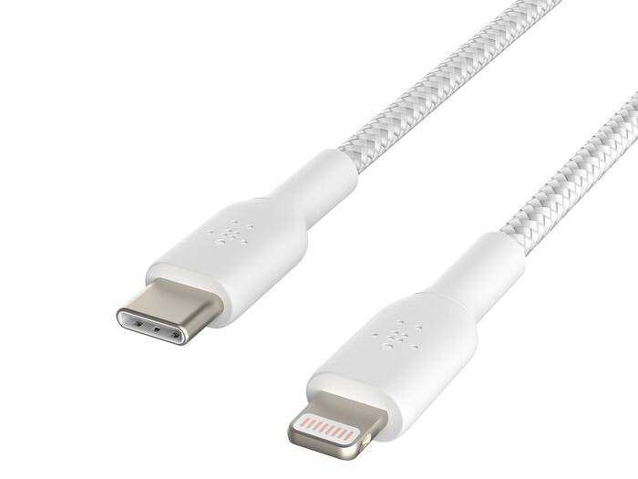 Belkin BoostCharge Braided USB-C to Lightning Cable 1m (3.3 ft) - White