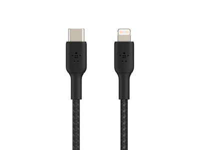 Belkin BoostCharge Braided USB-C to Lightning Cable (2m / 6.6ft, Black)