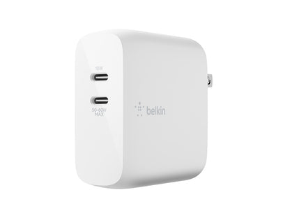 Belkin BoostCharge Pro Dual USB-C GaN Wall Charger 68W - White