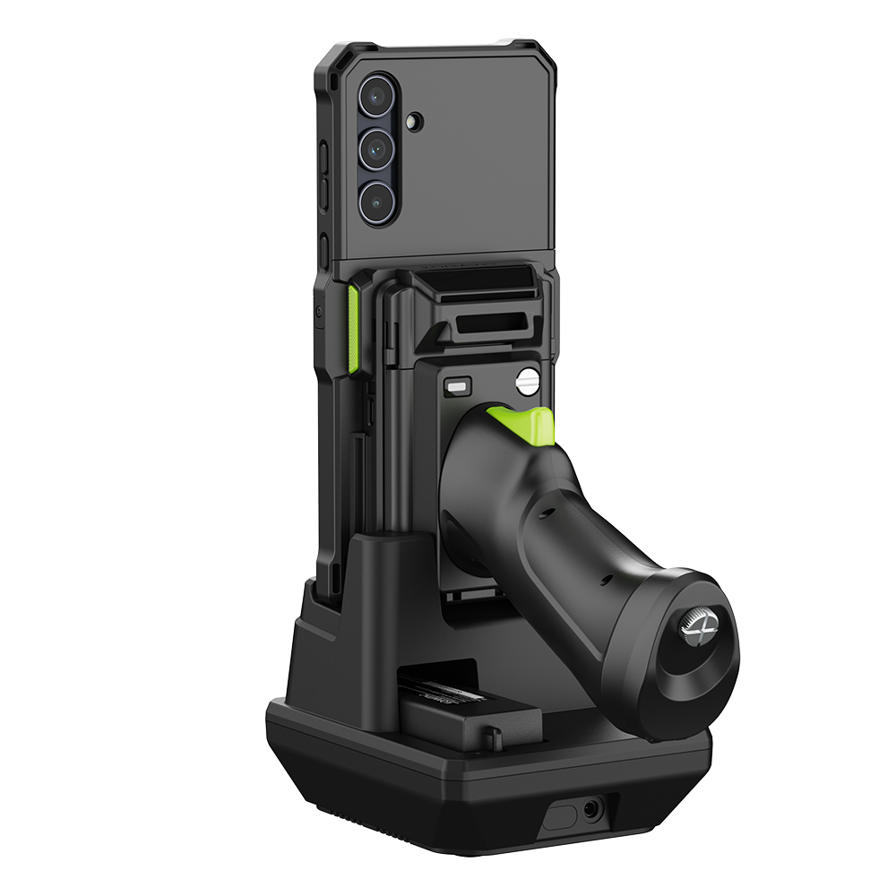KOAMTAC 1-Slot Pistol Grip and Long-Range UHF Charging Cradle for KDC1000, KDC1100 Galaxy A35, A36, A56