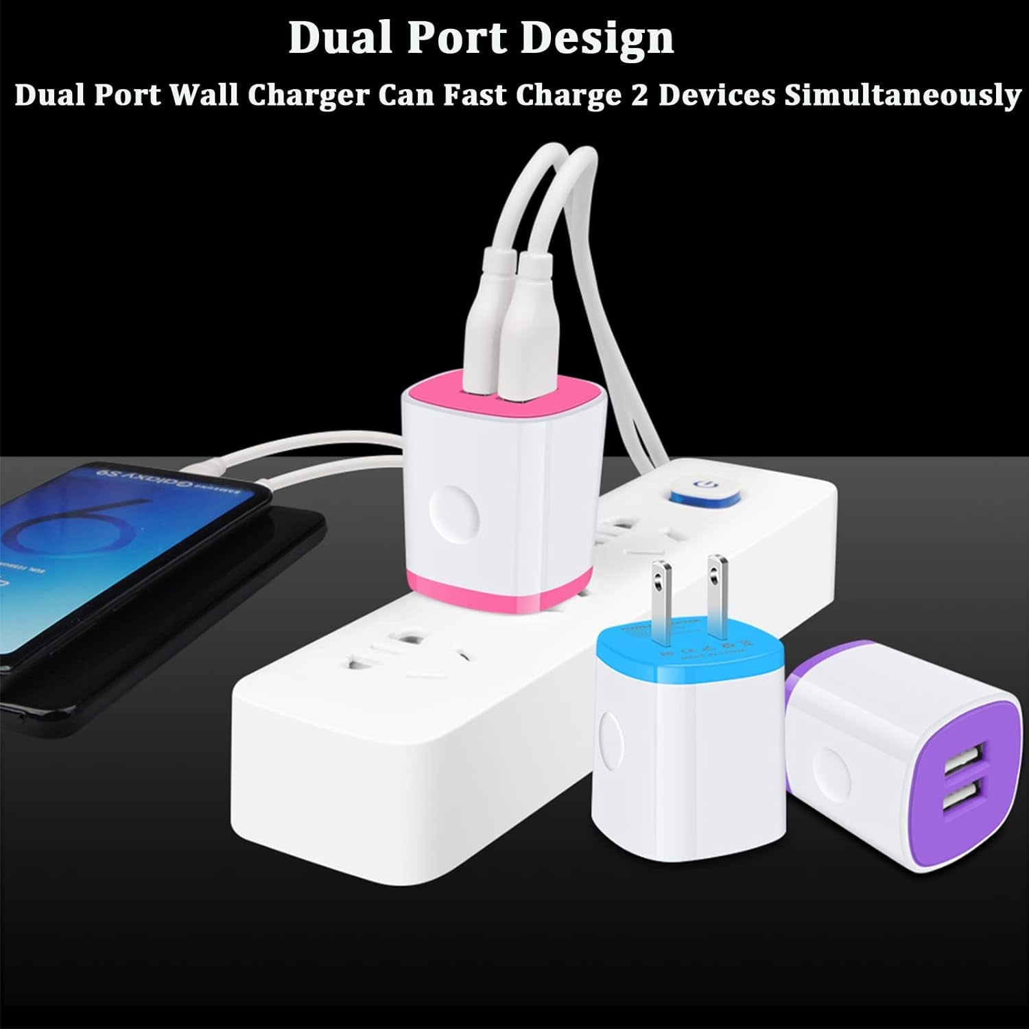 Fast charging for all devices: Dual-port charging block delivers 2.1A power for quicker, efficient charging