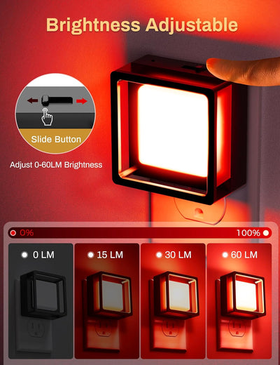 Red LED Night Lights [2 Pack] with Dusk-to-Dawn Sensor