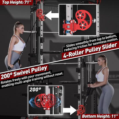 PMAX 5600 Home Gym Smith Machine with Integrated Weight System