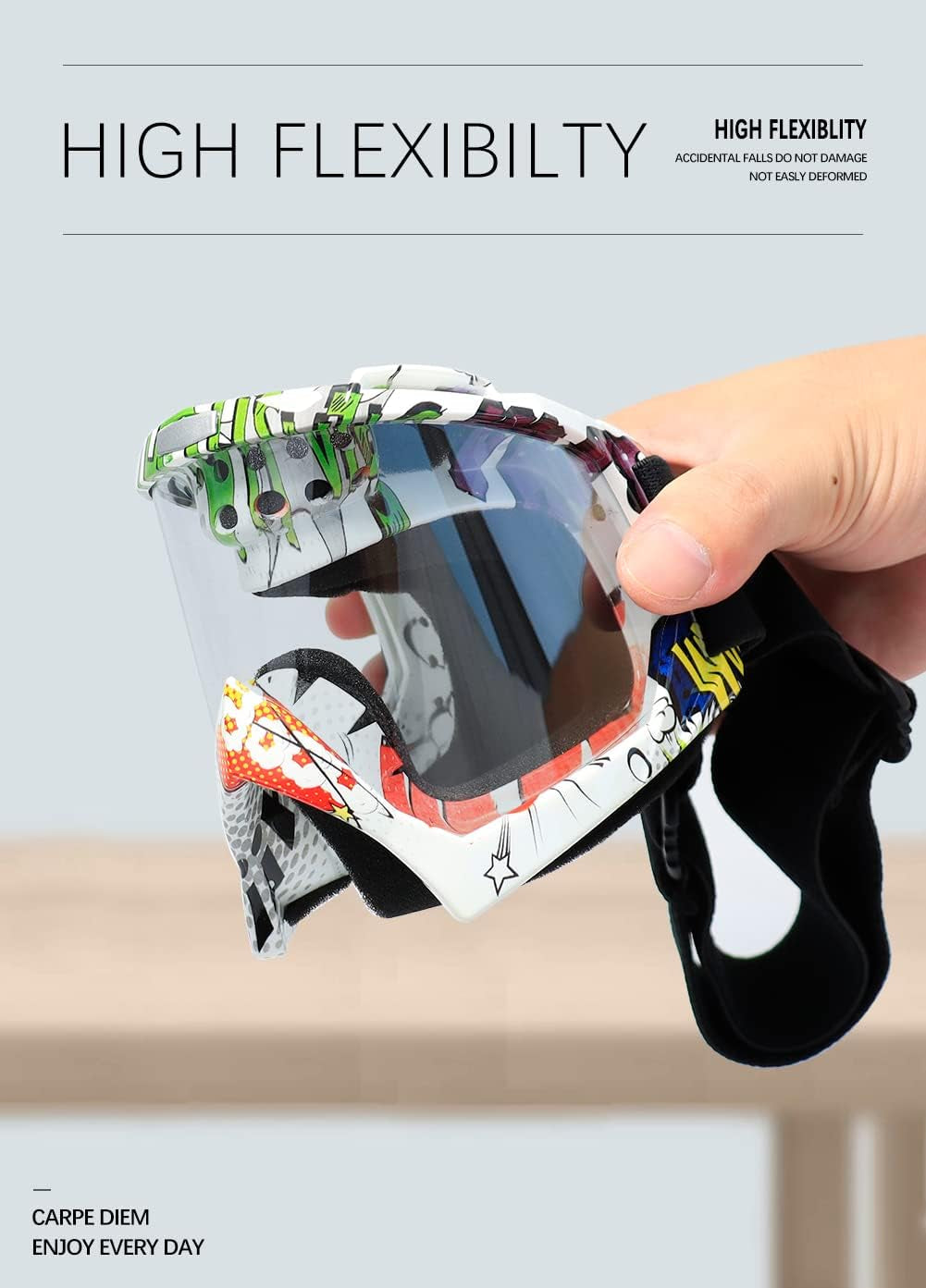 UV400 Dirt Bike & ATV Goggles - Windproof, Dustproof Motocross Goggles for Men, Women, and Youth