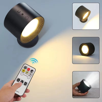LED Double Head Wall Lamp – Touch & Remote Control, 360° Rotatable, USB Rechargeable, Wireless Portable Night Light for Bedroom & Reading